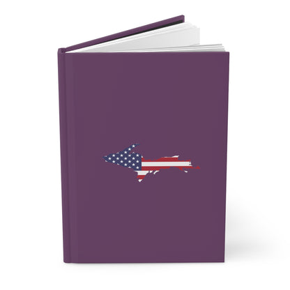 Michigan Upper Peninsula Hardcover Journal (w/ UP USA Flag) | Ruled - Plum