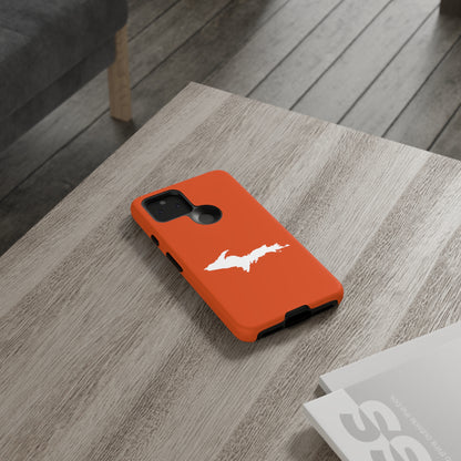 Michigan Upper Peninsula Tough Phone Case (Maple Leaf Orange w/ UP Outline) | Samsung & Pixel Android