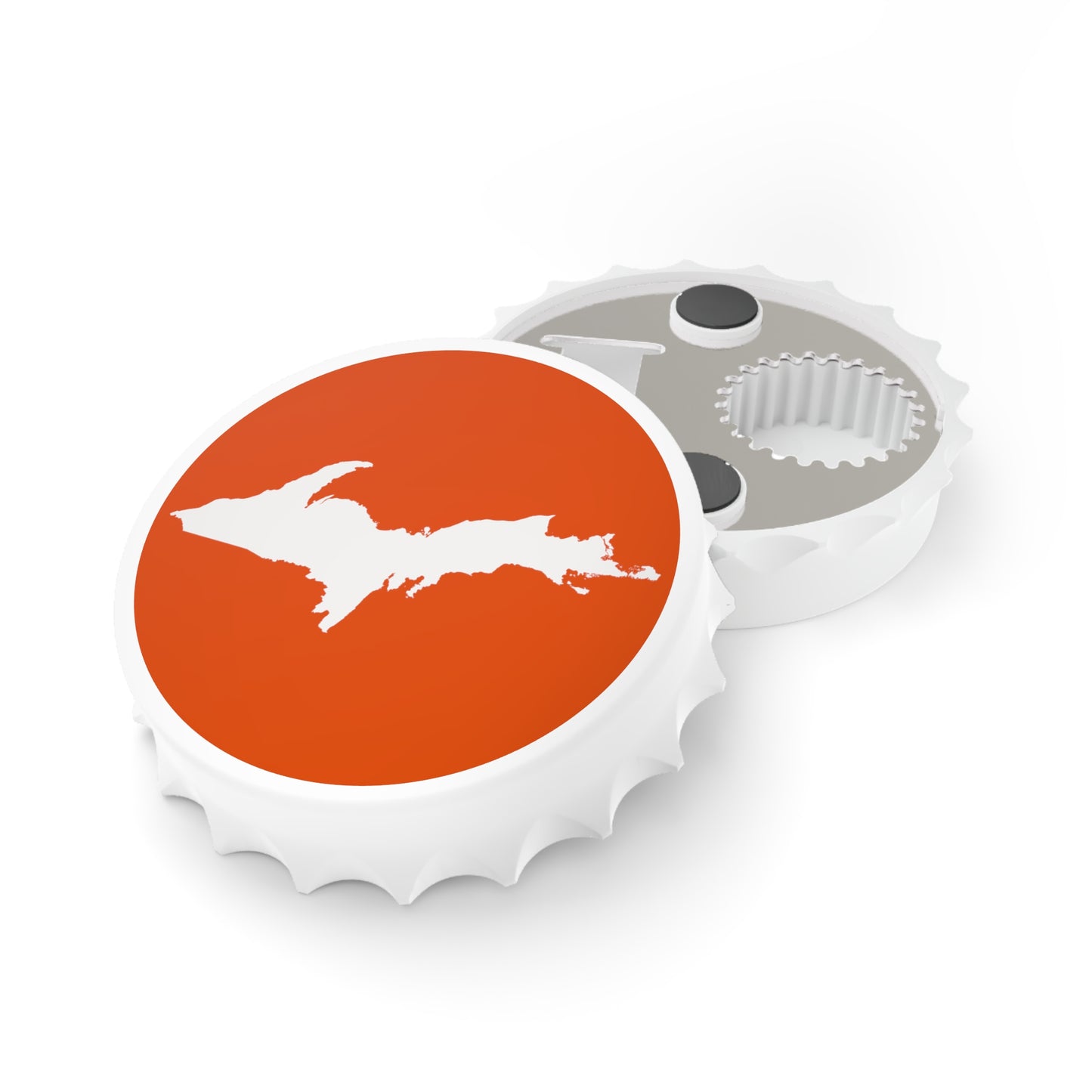 Michigan Upper Peninsula Bottle Opener (w/ UP Outline) | Maple Leaf Orange