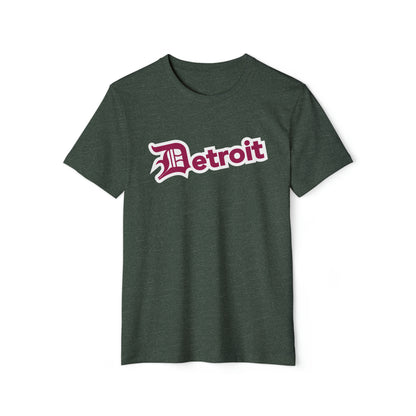 'Detroit' T-Shirt (Ruby Red English 'D') | Unisex Recycled Organic