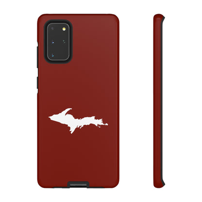 Michigan Upper Peninsula Tough Phone Case (Traverse Cherry Red w/ UP Outline) | Samsung & Pixel Android