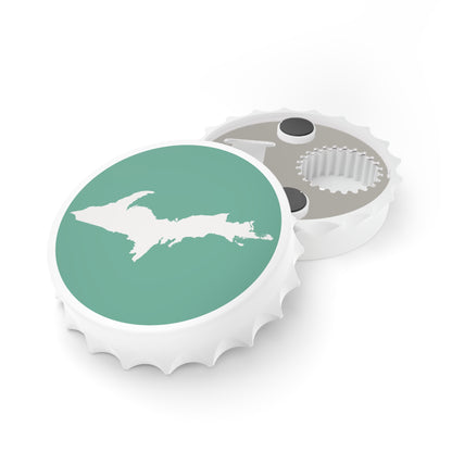 Michigan Upper Peninsula Bottle Opener (w/ UP Outline) | Metallic Mint Green