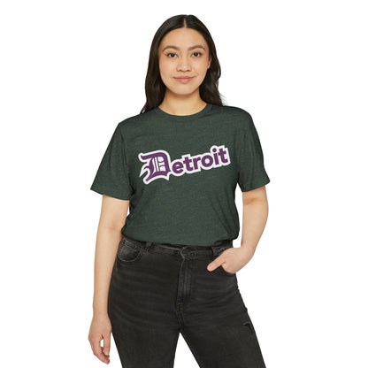 Detroit' T-Shirt (Plum Old English 'D') | Unisex Recycled Organic