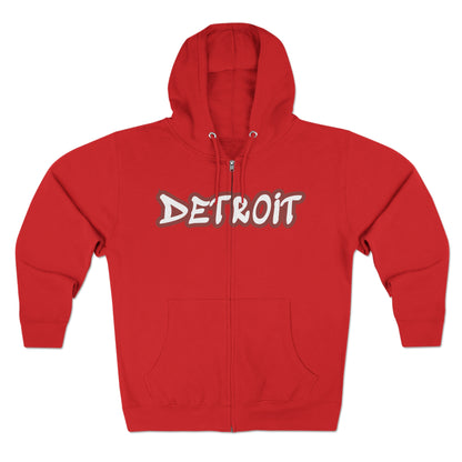 'Detroit' Hoodie (Ore Dock Red Tag Font) | Unisex Full Zip