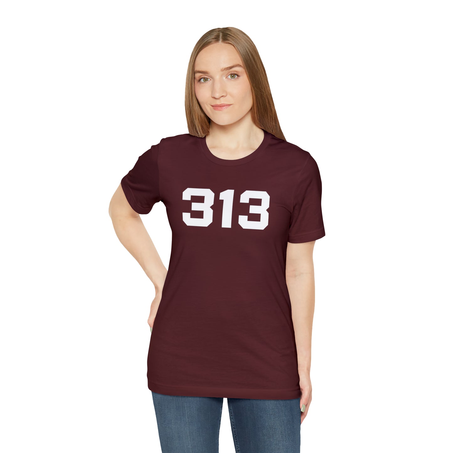 Detroit '313' T-Shirt (Athletic Font) | Unisex Standard Fit