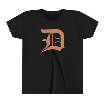 Detroit 'Old English D' T-Shirt (Copper Color) | Youth Short Sleeve