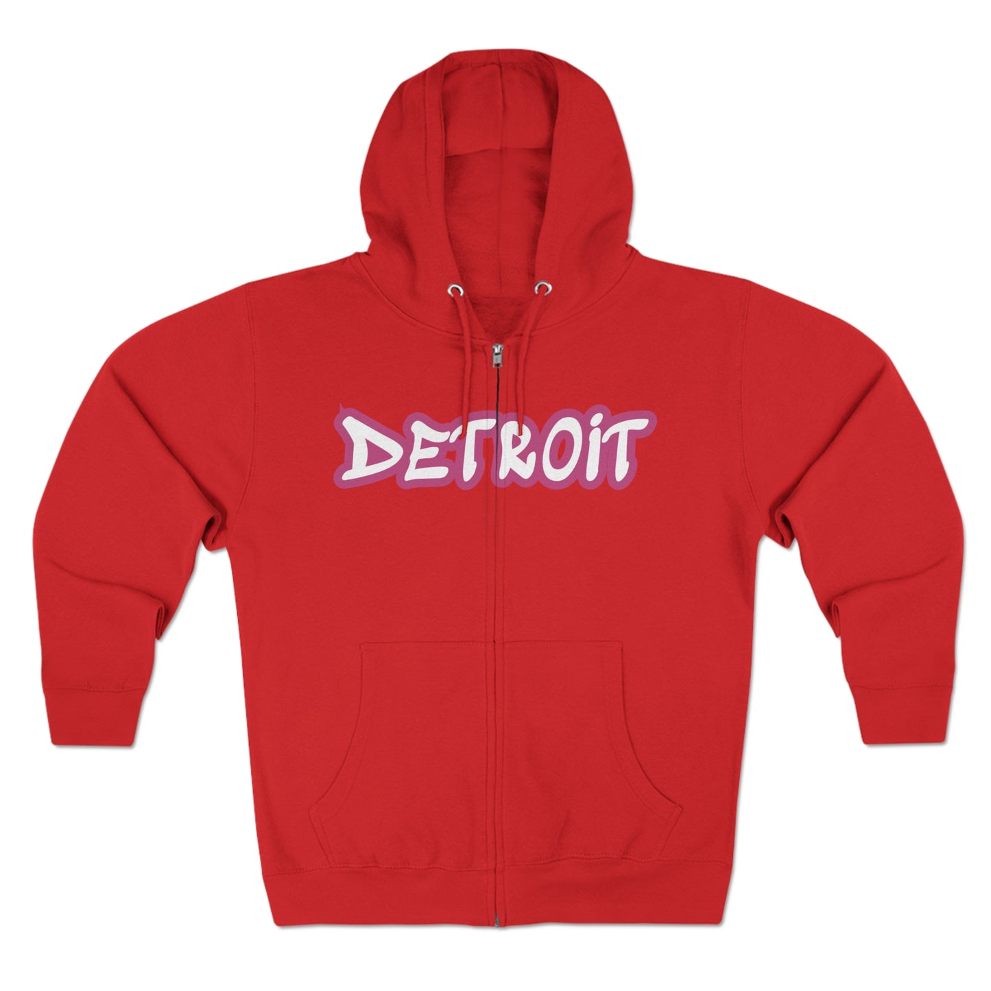 Detroit' Hoodie (Apple Blossom Pink Tag Font) | Unisex Full Zip