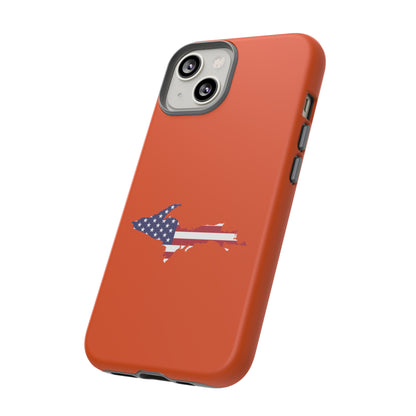 Michigan Upper Peninsula Tough Phone Case (Maple Leaf Orange w/ UP USA Outline) | Apple iPhone