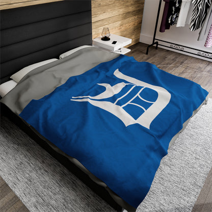 Detroit 'Old English D' Plush Blanket | Azure