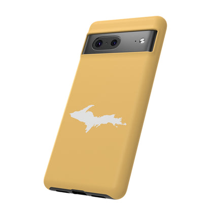 Michigan Upper Peninsula Tough Phone Case (Citrine Color w/ UP Outline) | Samsung & Pixel Android