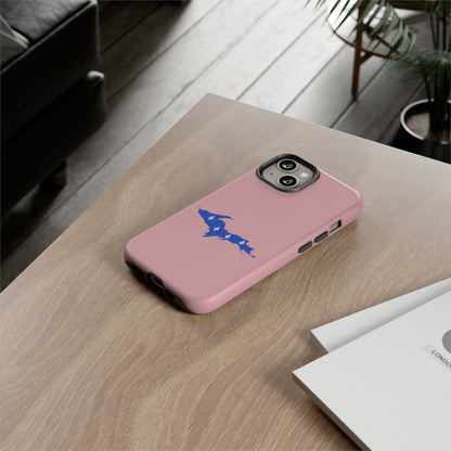 Michigan Upper Peninsula Tough Phone Case (Cherry Blossom Pink w/ UP Quebec Flag Outline) | Apple iPhone