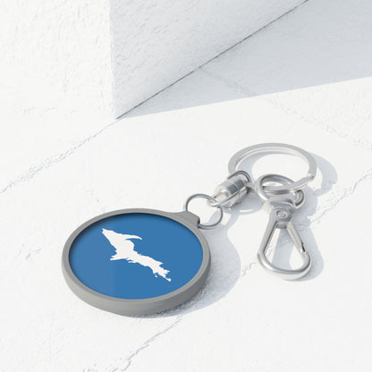 Michigan Upper Peninsula Keyring (w/ UP Outline) | Lake Superior Blue