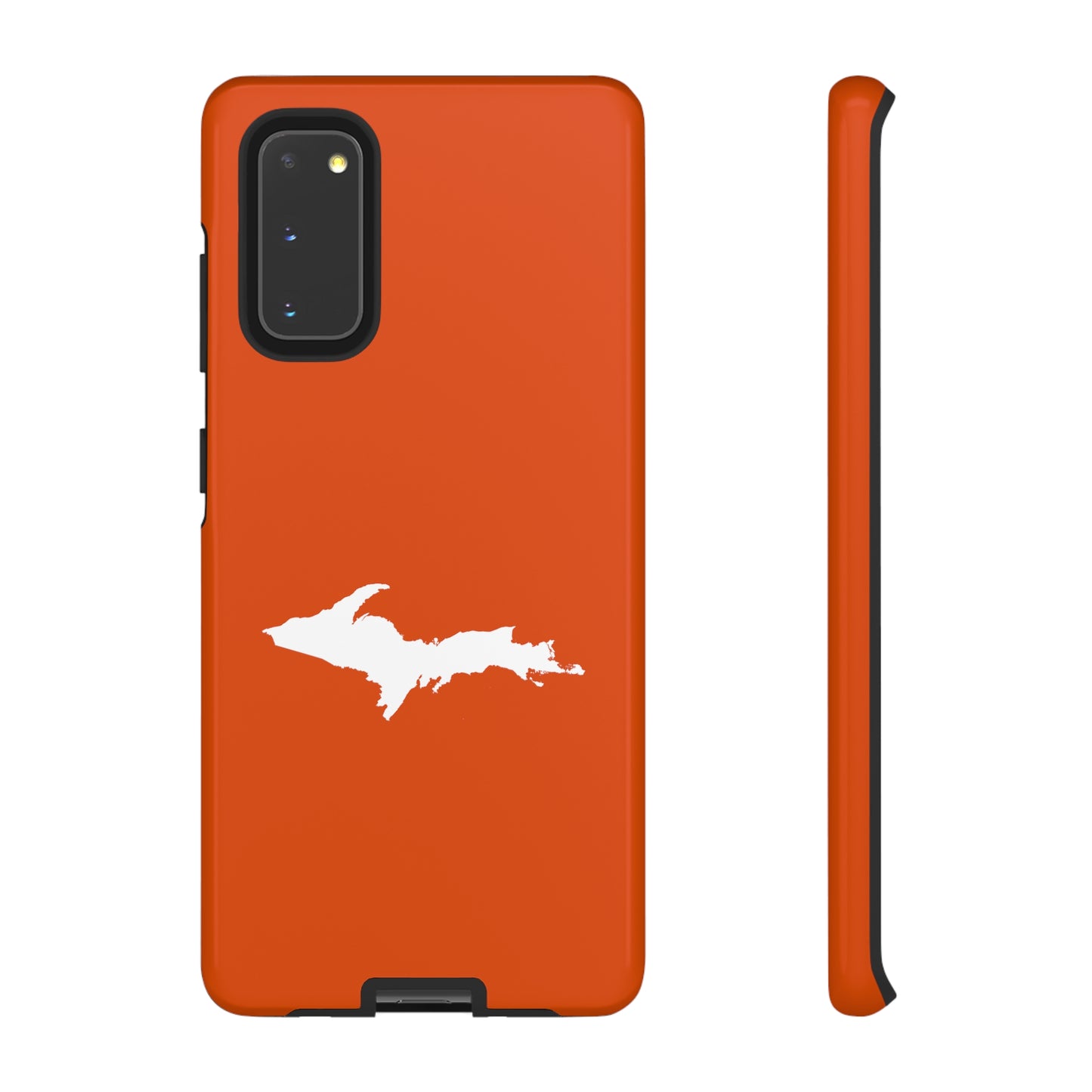 Michigan Upper Peninsula Tough Phone Case (Maple Leaf Orange w/ UP Outline) | Samsung & Pixel Android