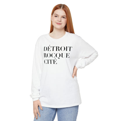 'Détroit Rocque Cité' Garment-Dyed T-Shirt | Unisex Long Sleeve