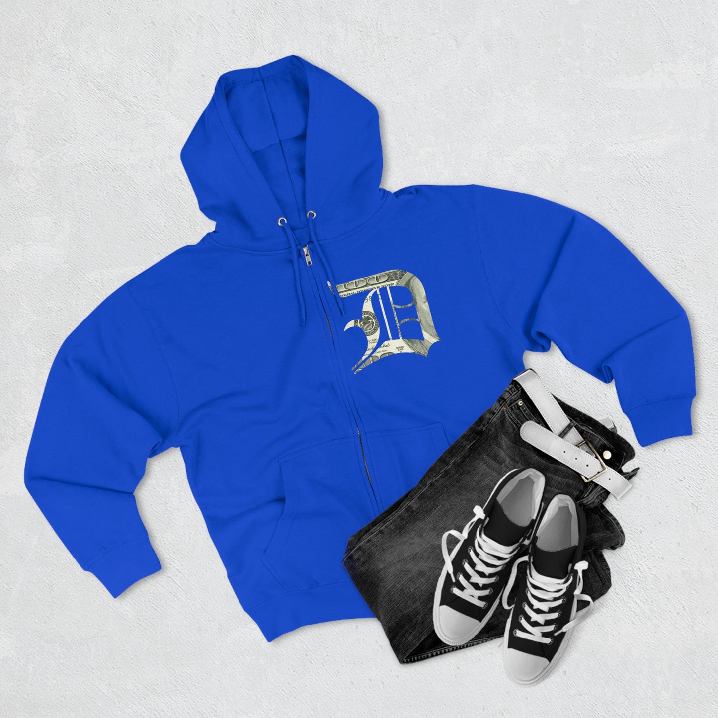 Detroit 'Old English D' Hoodie (Benjamins Edition) | Unisex Full Zip