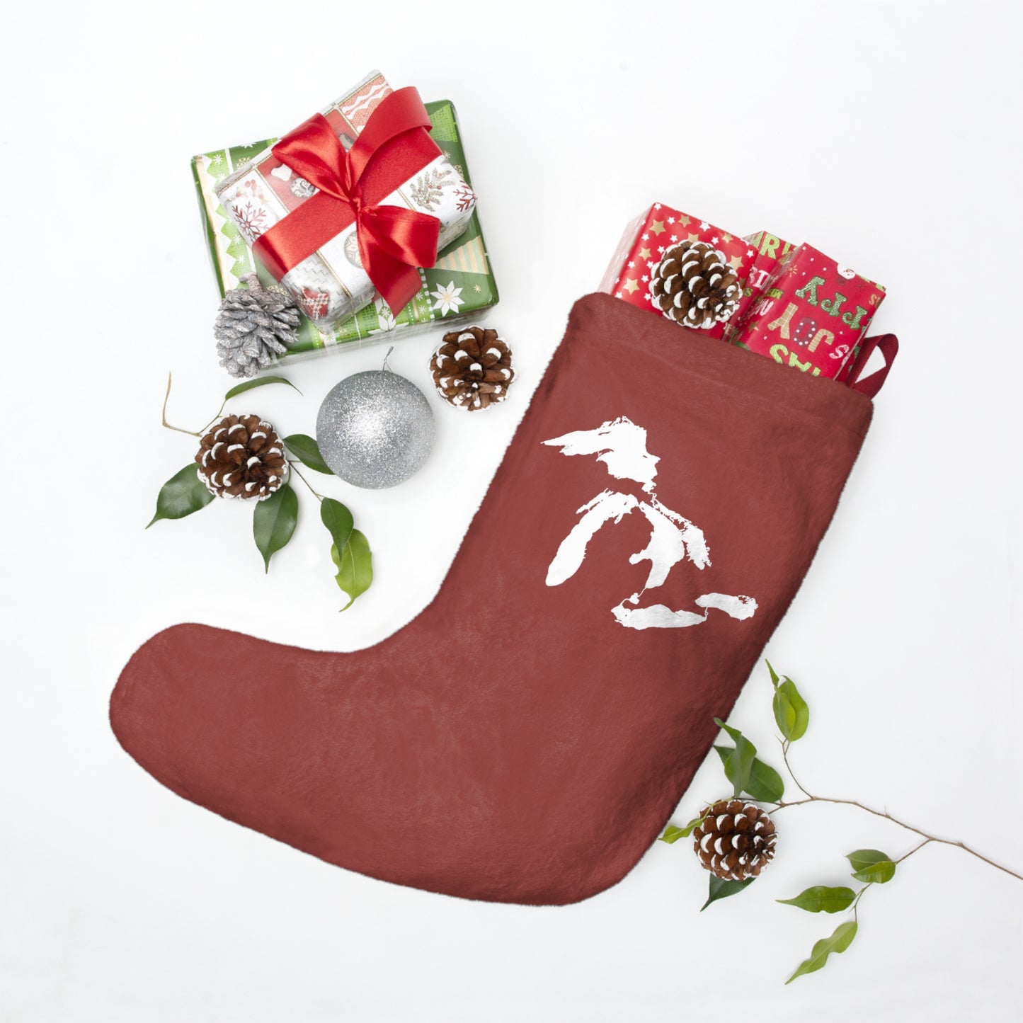 Great Lakes Christmas Stocking | Ore Dock Red