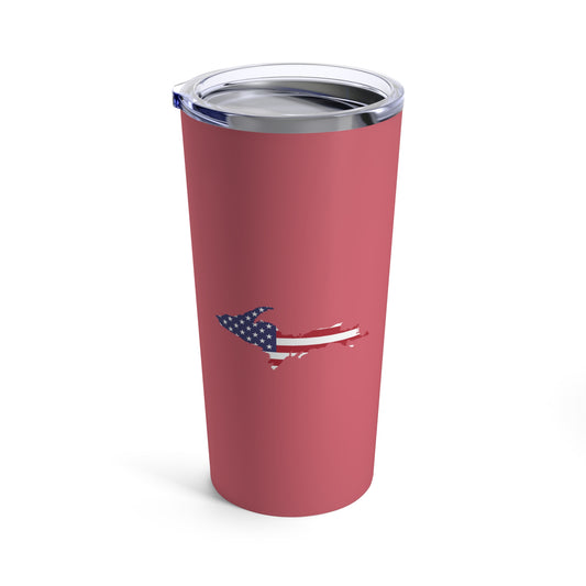 Michigan Upper Peninsula Tumbler (w/ UP USA Flag) | Watermelon Pink - 20oz