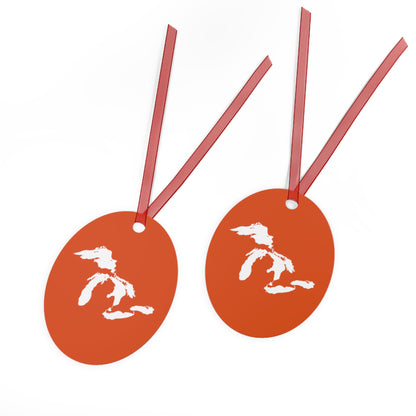 Great Lakes Christmas Ornament | Metal - Maple Leaf Orange