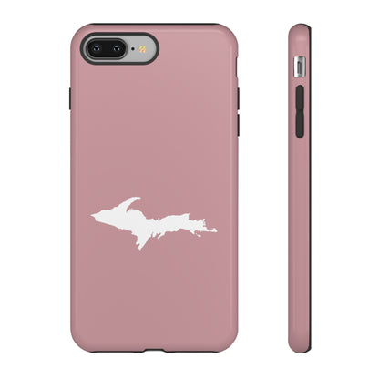 Michigan Upper Peninsula Tough Phone Case (Cherry Blossom Pink w/ UP Outline) | Apple iPhone