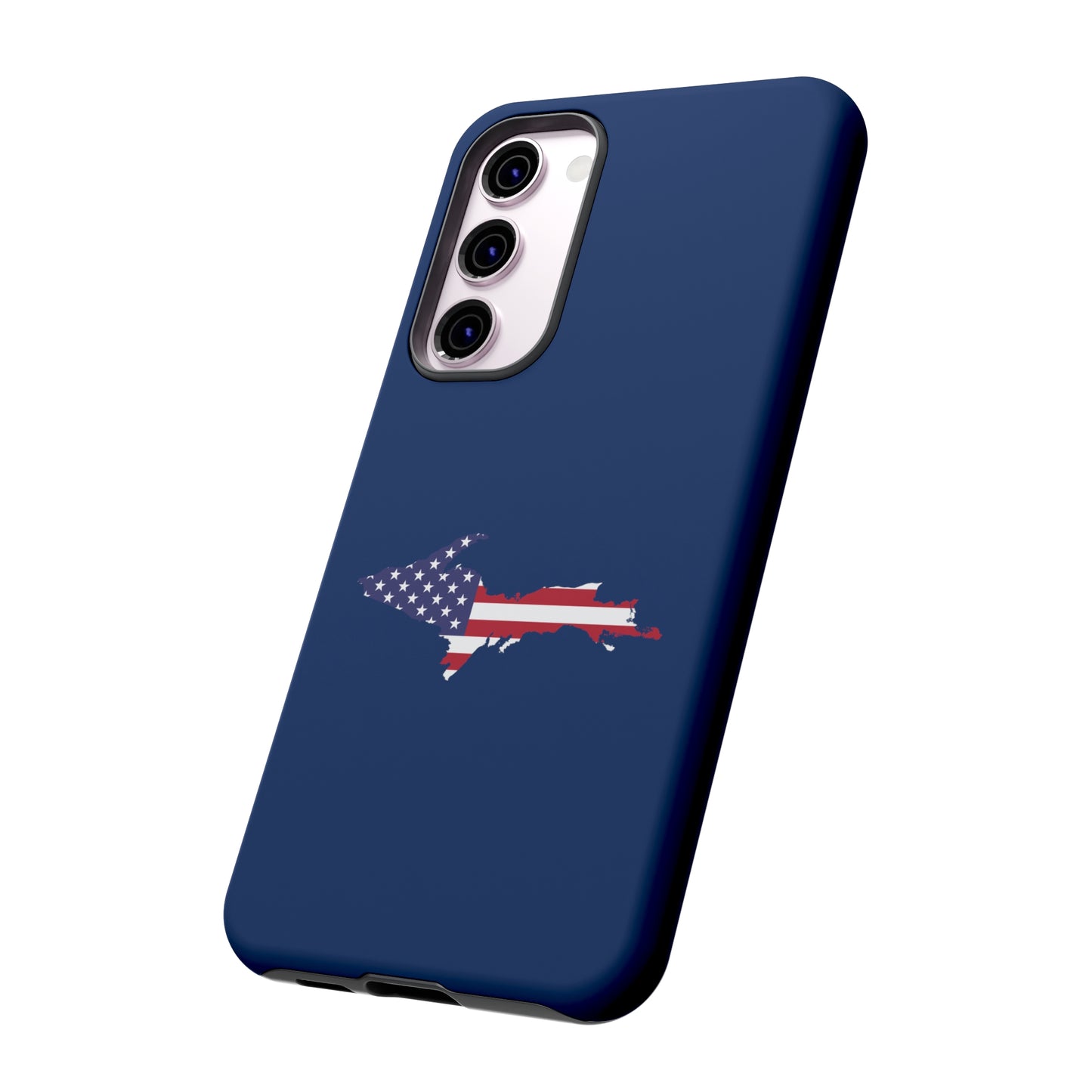 Michigan Upper Peninsula Tough Phone Case (Old Glory Blue w/ UP USA Flag Outline) | Samsung & Pixel Android