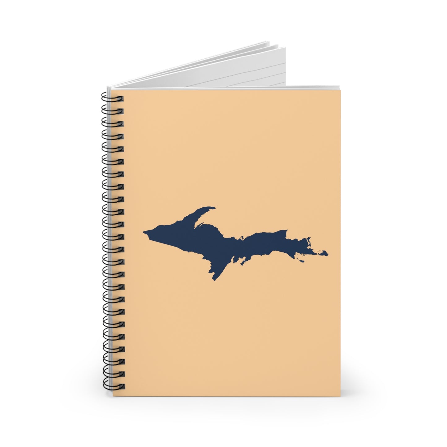 Michigan Upper Peninsula Spiral Notebook (w/ UP Outline) | Pale Apricot