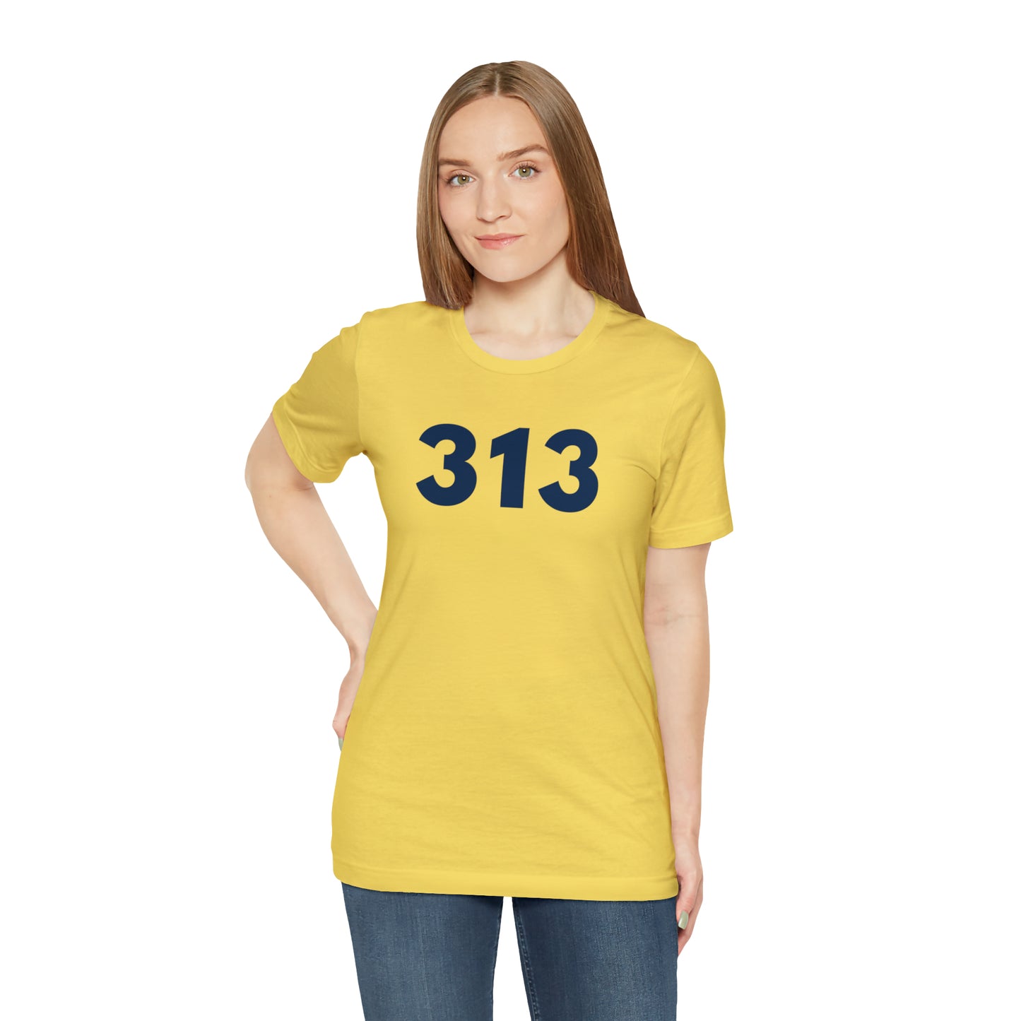 Detroit '313' T-Shirt (Geometric Sans Font) | Unisex Standard Fit