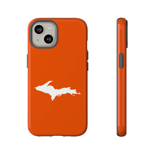Michigan Upper Peninsula Tough Phone Case (Maple Leaf Orange w/ UP Outline) | Apple iPhone