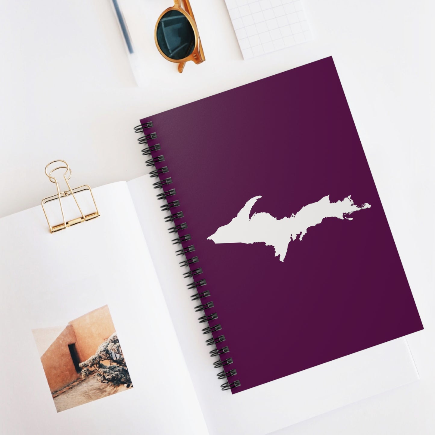 Michigan Upper Peninsula Spiral Notebook (w/ UP Outline) | Tyrian Purple