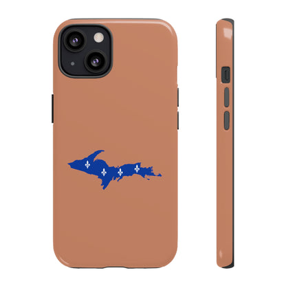 Michigan Upper Peninsula Tough Phone Case (Copper Color w/ UP Quebec Flag Outline) | Apple iPhone