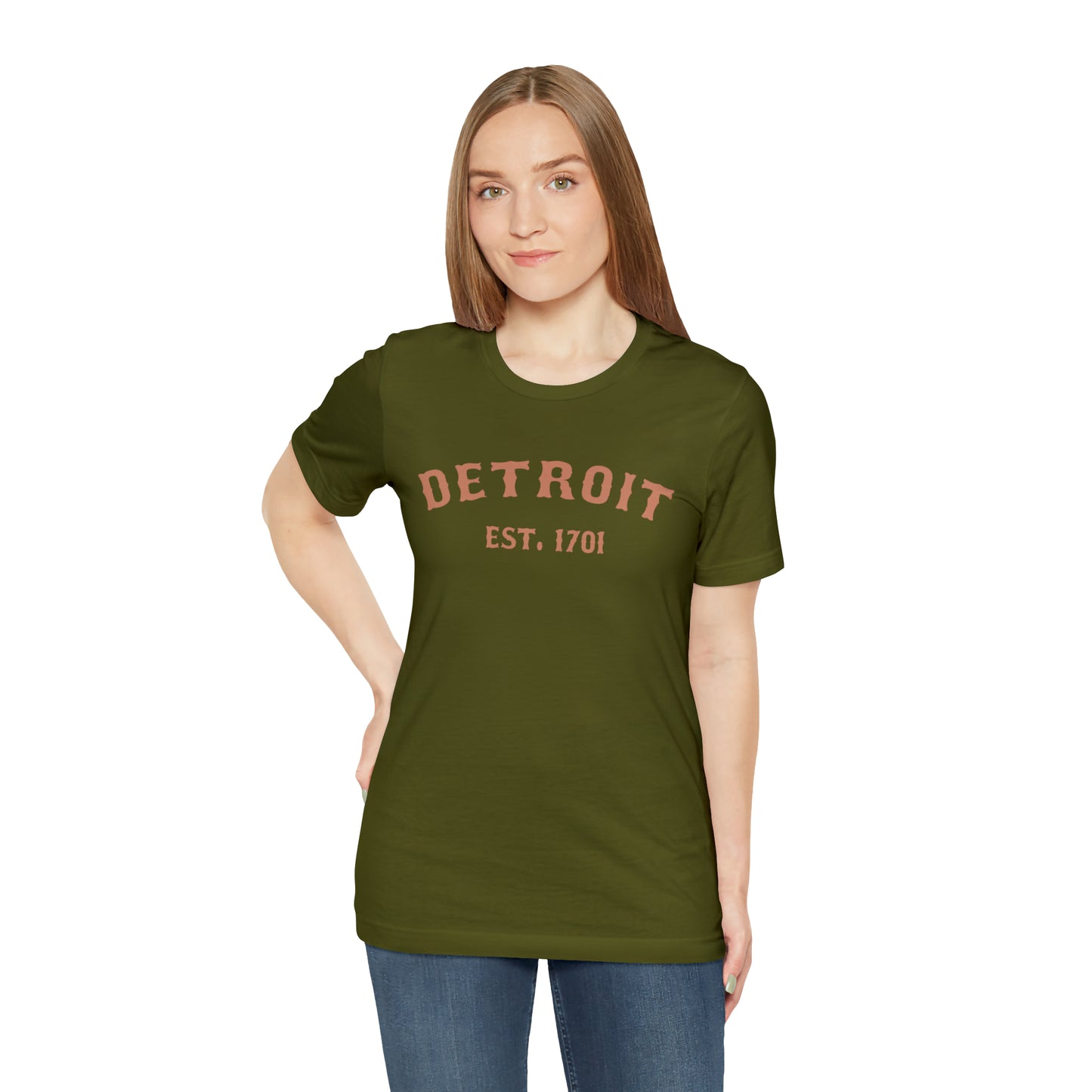 'Detroit EST. 1701' T-Shirt (Copper Ballpark Font) | Unisex Standard