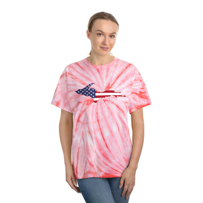 Michigan Upper Peninsula Tie-Dye T-Shirt (w/ UP USA Flag) | Unisex Cyclone