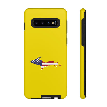 Michigan Upper Peninsula Tough Phone Case (Gadsen Yellow w/ UP USA Flag Outline) | Samsung & Pixel Android