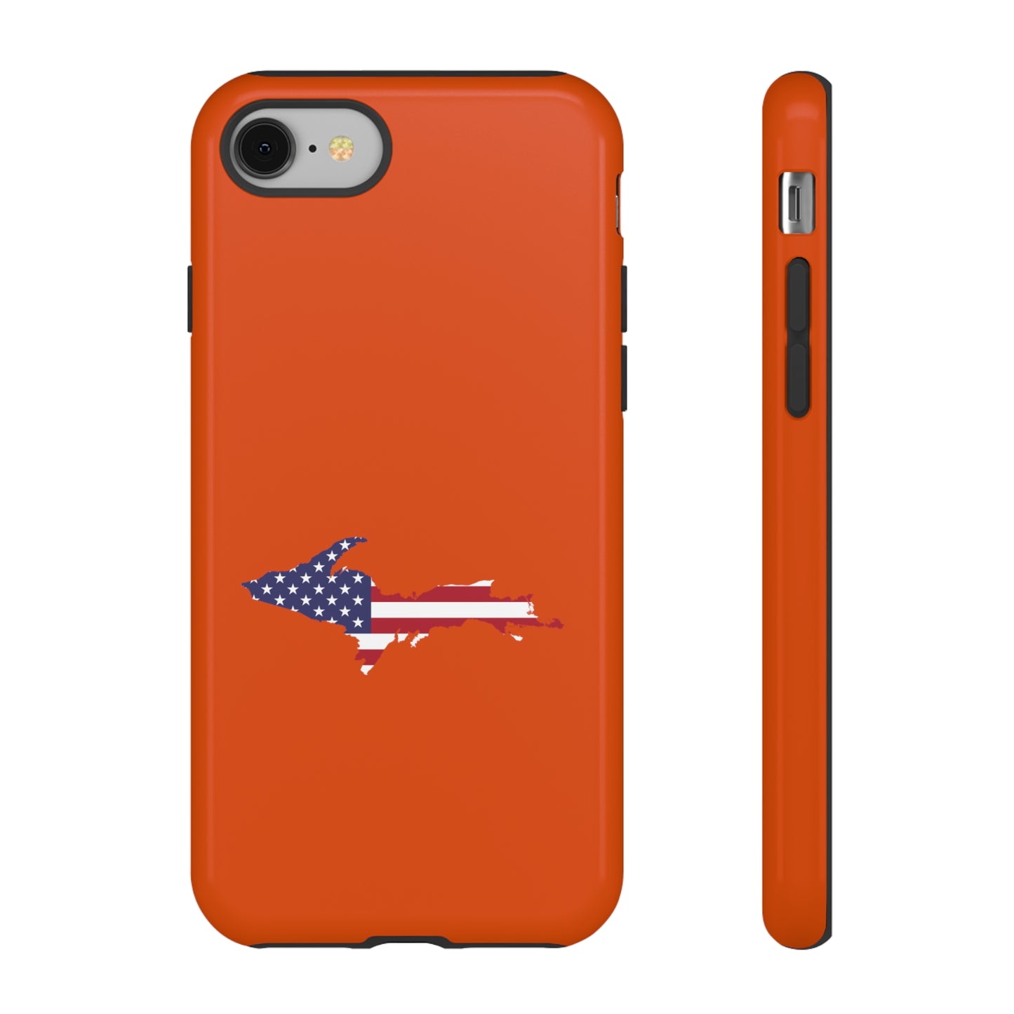 Michigan Upper Peninsula Tough Phone Case (Maple Leaf Orange w/ UP USA Outline) | Apple iPhone