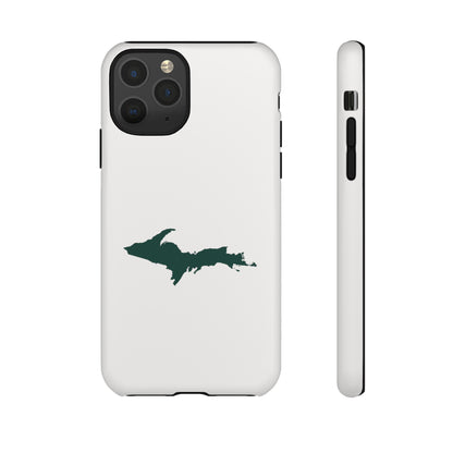 Michigan Upper Peninsula Tough Phone Case (Birch Bark White w/ Green UP Outline) | Apple iPhone