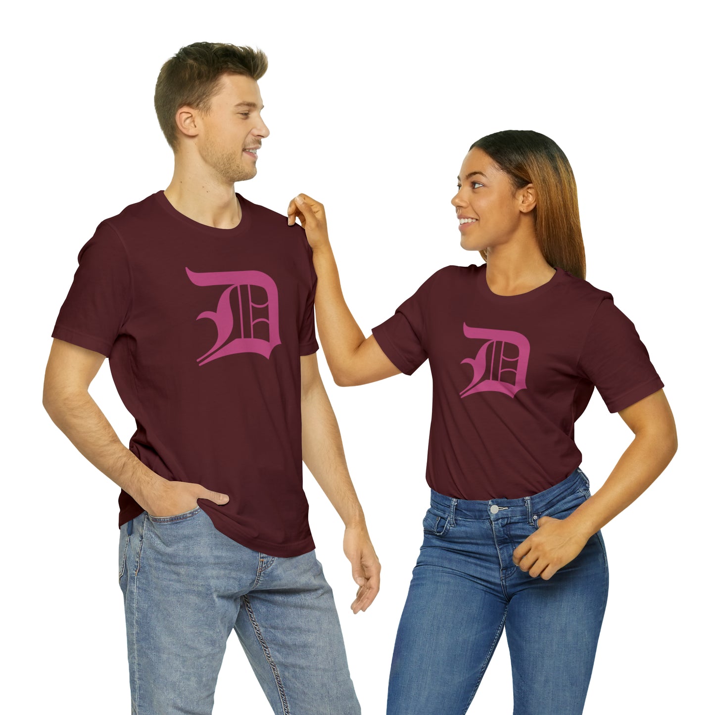 Detroit 'Old English D' T-Shirt (Apple Blossom Pink) | Unisex Standard