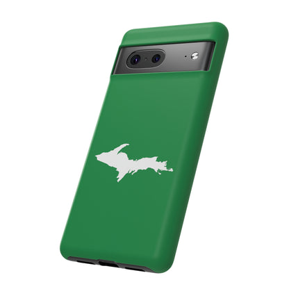 Michigan Upper Peninsula Tough Phone Case (Mackinac Bridge Green w/ UP Outline) | Samsung & Pixel Android