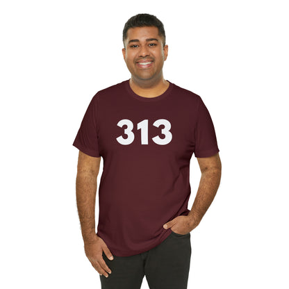 Detroit '313' T-Shirt (Geometric Sans Font) | Unisex Standard Fit