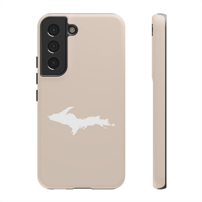 Michigan Upper Peninsula Tough Phone Case (White Pine Color w/ UP Outline) | Samsung & Pixel Android