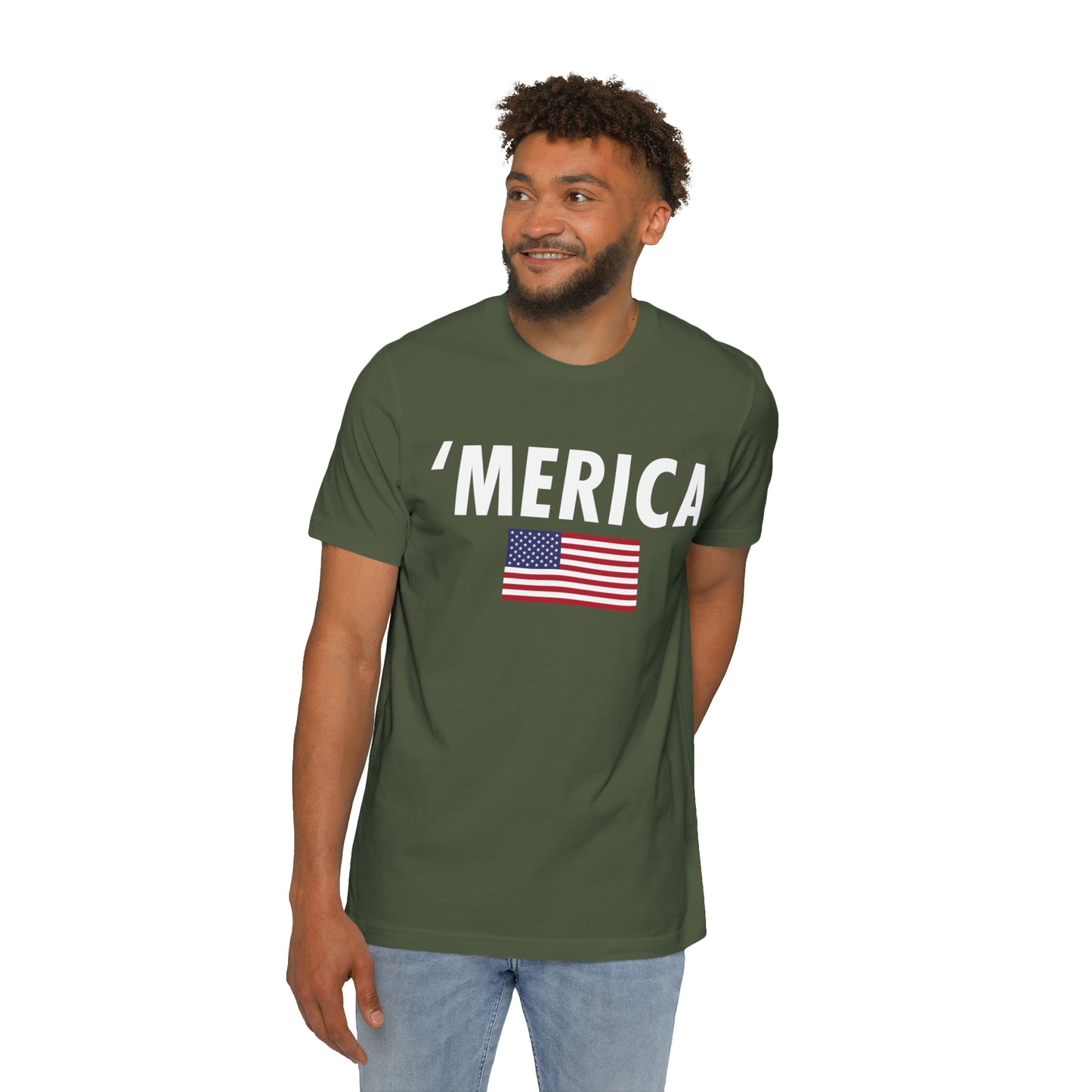 'Merica' T-Shirt (Oblique Sans Flag Edition) | Made in USA