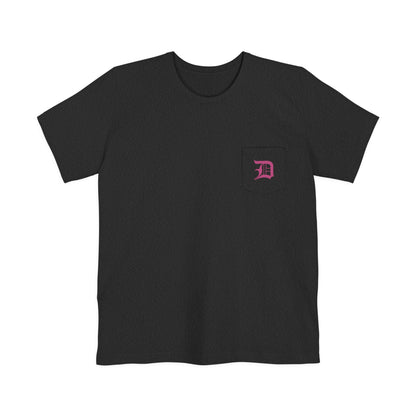 Detroit 'Old English D' Pocket T-Shirt (Apple Blossom Pink) | Unisex Standard