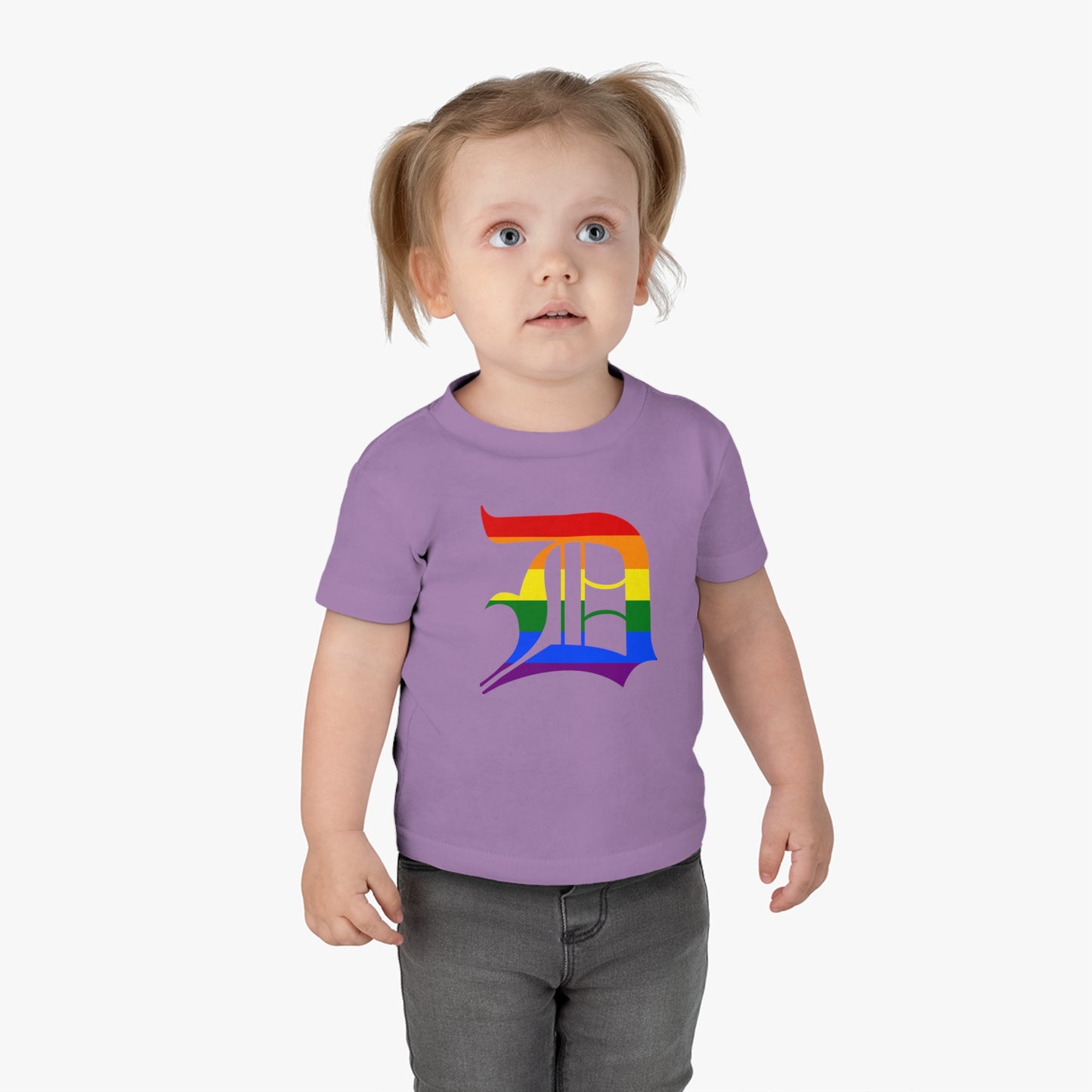 Detroit 'Old English D' Infant T-Shirt (Rainbow Pride Edition) | Short Sleeve