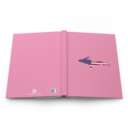 Michigan Upper Peninsula Hardcover Journal (w/ UP USA Flag) | Ruled - '67 Caddie Pink