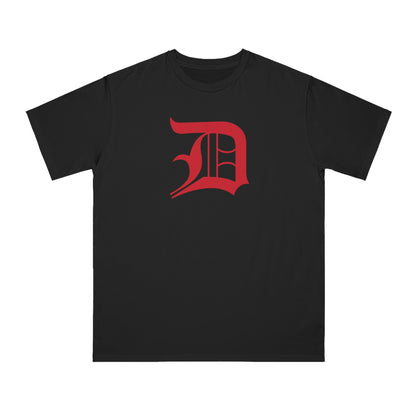 Detroit 'Old English D' T-Shirt (Aliform Red) | Unisex Organic