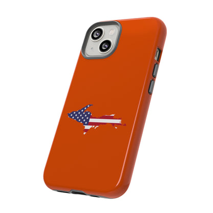 Michigan Upper Peninsula Tough Phone Case (Maple Leaf Orange w/ UP USA Outline) | Apple iPhone