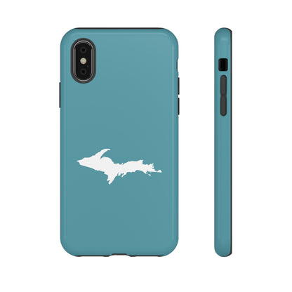 Michigan Upper Peninsula Tough Phone Case (Lake Huron Blue w/ UP Outline) | Apple iPhone