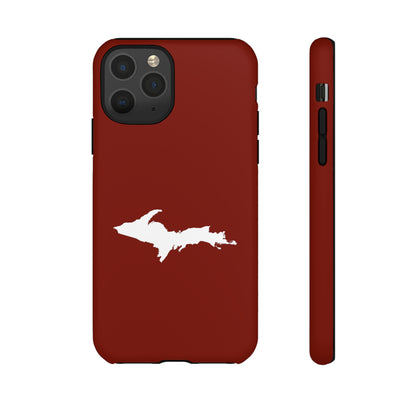 Michigan Upper Peninsula Tough Phone Case (Traverse Cherry Red w/ UP Outline) | Apple iPhone