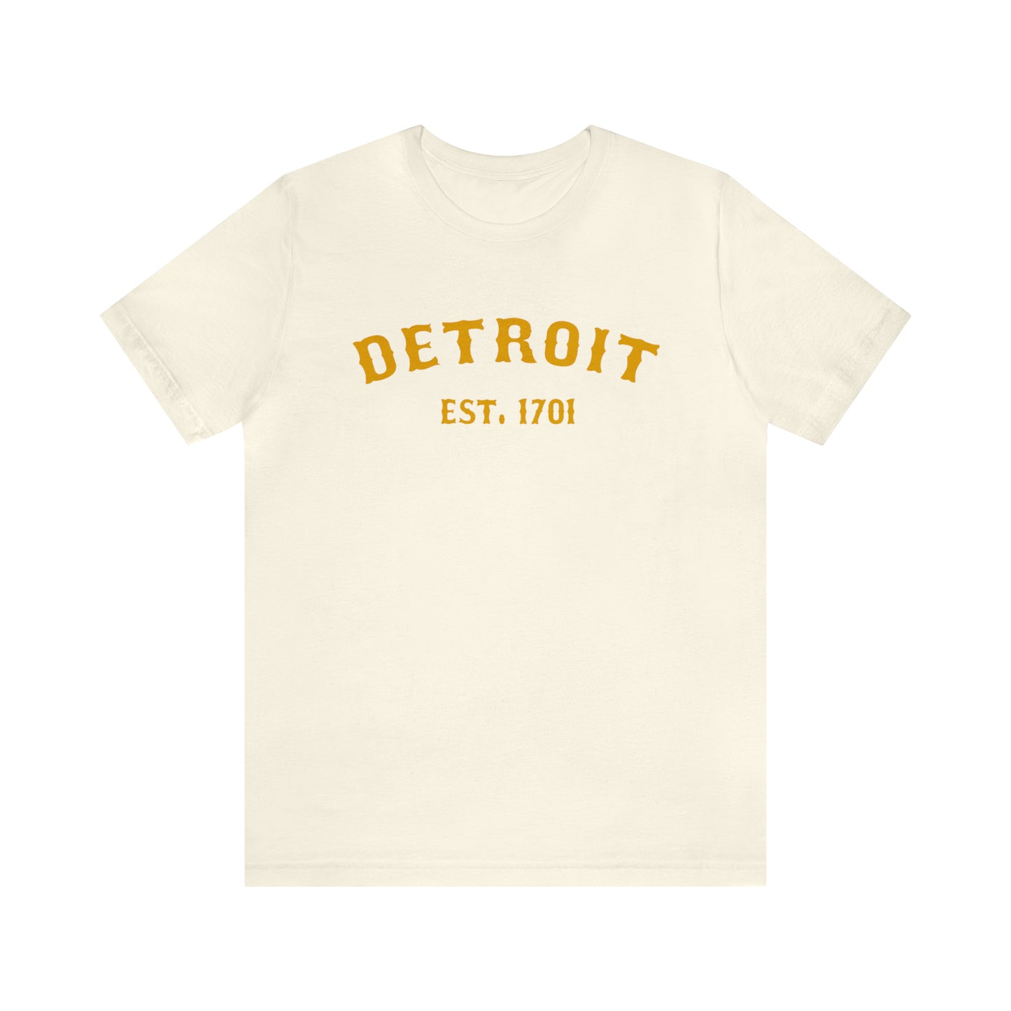 'Detroit EST. 1701' T-Shirt (Gold Ballpark Font) | Unisex Standard