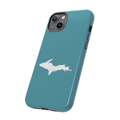 Michigan Upper Peninsula Tough Phone Case (Lake Huron Blue w/ UP Outline) | Apple iPhone