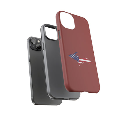 Michigan Upper Peninsula Tough Phone Case (Ore Dock Red w/ UP USA Flag Outline) | Apple iPhone