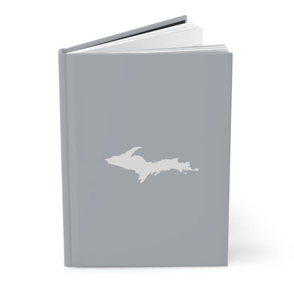 Michigan Upper Peninsula Hardcover Journal (Silver w/ UP Outline) | Ruled - 150pgs